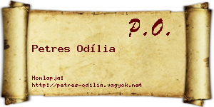 Petres Odília névjegykártya
